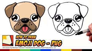 The official puglie pug website and store! How To Draw A Cute Dog Emoji Pug For Beginners Step By Step Bp Youtube