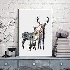 Check spelling or type a new query. Silhouette Of Deer Family With Pine Forest Canvas Art Print Painting Poster Wall Picture For Home Decoration Home Decor Wish