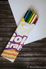 You can make the template of a cereal box by yourself. How To Make A Cereal Box Pencil Case About A Mom