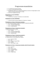 Motivation de remise en forme. Programme Musculation Par Asus Olivier Fichier Pdf