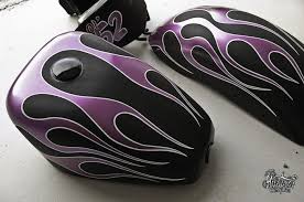 Magenta Flames Pinstriping By Mr Bram Custom Motorcycle Paint Jobs Painting Tanks Gas Tank Paint
