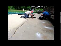 sinking slab & pool patio repair youtube