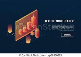 Cool Business Analytics Concept Data Visualization 3d Infographics Charts And Diagram Isometric Vector