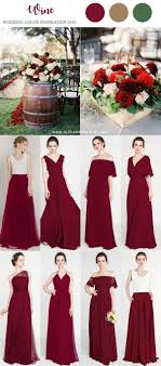 Wine Wedding Color Inspiration Ideas With Bridesmaid Dresses 2019 Wedding W Wine Color Bridesmaid Dress Winter Bridesmaid Dresses Burgundy Bridesmaid Dresses