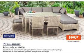 Mit den richtigen gartenmobeln und der passenden dekoration wird ihr garten zur wohlfuhloase. Polyrattan Gartenmobel Set Angebot Bei Aldi Nord