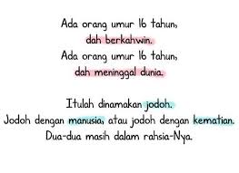 Walau kita rasa orang yang kita sayang itu jodoh kita, namu sekiranya yang di akhirat kelak ada jodoh kita. Na Twitterren Ukhtidaie Jodoh Kematian Dua Dua Rahsia Allah Http T Co Zjaxunrkd4