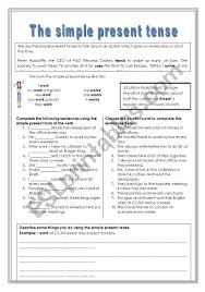 You can also use the contraction don't or doesn't instead of do not or does. The Simple Present Tense Esl Worksheet By Johnbrasil