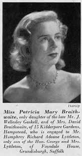Patricia Mary Woods (was Temple-Muir) (was Lyttelton) Braithwaite Gaskell  (1929-2018)