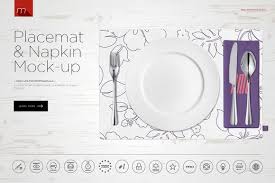 Cotton Placemat Napkin Mock Up Mockup Mocking Placemats