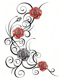 3 Rose Tattoo Sketch Vine Tattoos Tribal Rose Tattoos Tribal Tattoo Designs