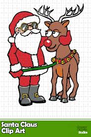 Santa Claus And Rudolph Clip Art Clip Art Hand Art Drawing Santa Claus Vector image of santa claus and raindeer as friends. santa claus and rudolph clip art clip
