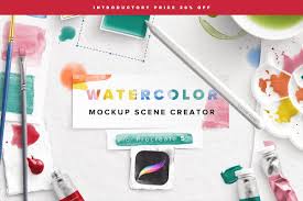Watercolor Mockup Creator Procreate In 2020 Mockup Creator Hang Tag Design Minimalist Stationery