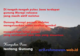 Add to my workbooks (0) download file pdf embed in my website or blog add to google classroom. Puisi Tentang Gunung Untuk Anak Sd Smp Dan Sma Operator Sekolah