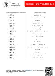 Arbeitsblatt Zum Summen Und Produktzeichen Es Kann Als Faltblatt Und Ubungsblatt Kostenlos Auf Studimup De Gedownloadet Werden Mathematik Lernen Lernen Mathe