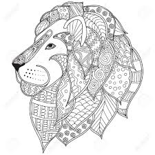If you do not feel confident before working with a sketch, you really should try to work with colors. Hand Drawn Ornamental Outline Lion Head Illustration Decorated Royalty Free Cliparts Vectors And Stock Illustration Image 55603766