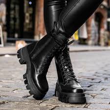 Shop our gothic boots at attitude clothing! Women S Dynasty Combat Boot In Black Leather Thursday Boot Company