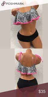 Victoria Secret Pink Flounce Top Bikini Size Xs Bikini Tops Bikinis Victoria Secret Pink