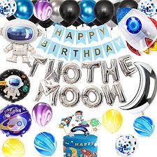 The celestial wedding theme fits these two grooms to a t—especially since one of them is an astronomer at vanderbilt dyer observatory. Spaceship Galaxy Star Themed Decoration Space Astronaut High Chair Banner Two The Moon Garland Planet And Rocket Party Decorations Party Decor Paper Party Supplies
