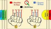 Just about every elementary schooler learns the months of the year with an easy rhyme: How To Use Your Knuckles To Remember The Number Of Days In Each Month Youtube
