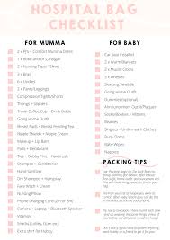 Hospital Bag Checklist Hospital Bag For Mom To Be Hospital Bag Baby Hospital Bag