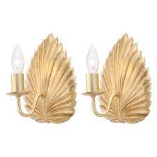 Possini euro beauregard 10 high black and gold wall sconce. Set Of 2 9 Adonis Wall Sconce Gold Leaf Safavieh Target
