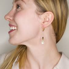 Delicate Flower and Pearl excellent Drop Earrings