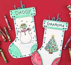 Free Printable Paper Stocking Craft For Kids Preschool Christmas Kids Christmas Christmas Kindergarten