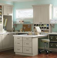 Martha Stewart Fantastic Craft Room With Built In L Shaped Martha Stewart Seal Harbor Cabinets In Taupe Craft Room Design Dream Craft Room Craft Room Storage