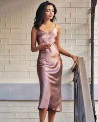 Silk Slip Dress In Rare And Beautiful Cappuccino Rose Color Available S M L Worldwide Shipping Slip Dress Silk Slip Dress Silk Satin Dress