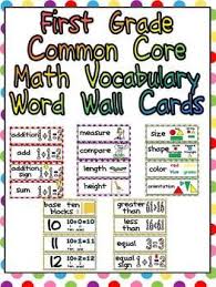 This Packet Has Word Cards For Important Vocabulary Words In The Math Common Core State Standards For Fir Math Vocabulary Math Word Walls Math Vocabulary Words