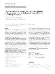 We did not find results for: Pdf Contrasting Effects Of Manure And Green Waste Biochars On The Properties Of An Acidic Ferralsol And Productivity Of A Subtropical Pasture