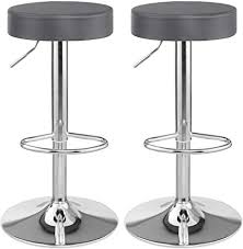 Hauteur chaise plan de travail. Songmics Tabourets Haut Lot De 2 Chaise De Bar En Pu Reglables En Hauteur Tabouret Pivotant Avec Repose Pieds Pied Chrome Gris Fonce Ljb01gyz Amazon Fr Cuisine Et Maison