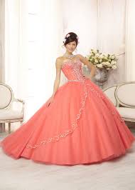 I Could Be Princess Peach For A Day Thepromdresses Vizcaya 88088 Coral Embroidered Quinceanera Prom Dresses On Ball Dresses Sweet 15 Dresses Quince Dresses