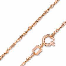 Real gold singapore chains sale. 020 Gauge Singapore Chain Necklace In 10k Rose Gold 20 Piercing Pagoda