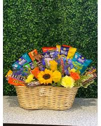 Artistically designed flower arrangements for birthdays, anniversary, new baby, sympathy or any occasion. Sun Sational Sweets Basket In Tampa Fl Cristal Flowers