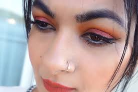 orange pink sunset eye makeup
