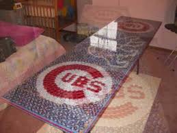 Chicago Cubs Beer Pong Table Youtube Beer Cap Table Bottle Cap Decor Beer Cap Art