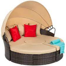 Save on home furniture for all rooms in your home. Best Choice Products 5 Piece Modular Patio Wicker Daybed Sectional Conversation Lounger Set W 2 In 1 Setup Adjustable Seats Clips Retractable Canopy Cover Weather Resistant Cushions Beige Buy Online In Bahamas At Bahamas Desertcart Com