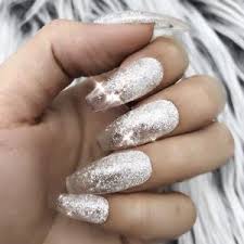 Ombré nails (just like ombré hair) are a type of manicure in which a color gradient is created. Handmade Clear Glitter Ombre Glossy Iridescent Silver Glitter Ombre The Nailest
