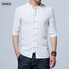 Chinese Style Cotton Shirt Gagodeal Linen Shirt Men Men Shirt Style Long Sleeve Shirt Men