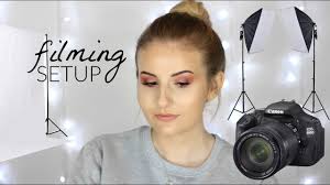 Cheap Filming Setup For Beauty Videos Lighting Camera Background Youtube Setup Beauty Videos Blog Setup