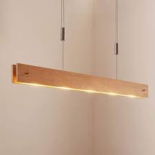 Led Holz Pendelleuchte Karinja Mit Dimmer Natur Von Lampenwelt Com Holzleuchte Lampe Pendelleuchte