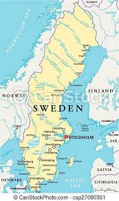 Zoom and expand to get closer. Sweden Political Map With Capital Stockholm National Borders Important Cities Rivers And Lakes English Labeling And Canstock