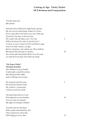 Coming Of Age Poetry Packet