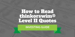 How To Read Thinkorswim Level 2 Quotes Investormint