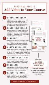 How To Increase The Value Of Your Online Course Productive And Free Workbook Template Workbook Checklist Template