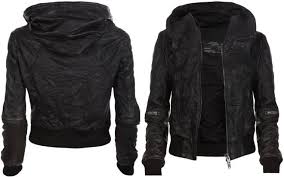 All Saints Cobra Bomber Hooded Jacket In Muted Black Leather Leather Bomber Jacket Jackets Uk Leather Jacket