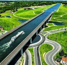 Small ships and boats ply on these waterways. Magdeburg Water Bridge Beamazed