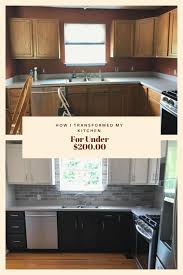 How I Transformed My Kitchen Cabinets And Back Splash For Under 200 00 In 2020 Redo Kitchen Cabinets Kitchen Diy Makeover Diy Kitchen Renovation