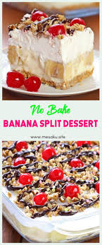 No Bake Banana Split Dessert Banana Split Dessert Banana Split Dessert Recipes Desserts